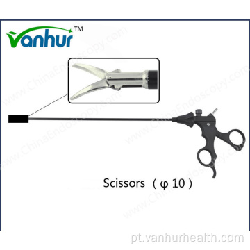 Tesoura reta laparoscoic reutilizável de 10 mm